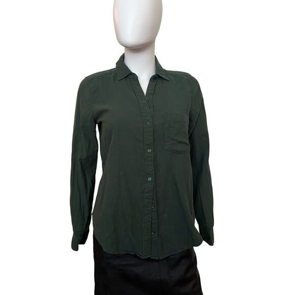 Abercrombie & Fitch A&F Green Flannel Button-Down Shirt Top S - Picture 3 of 6